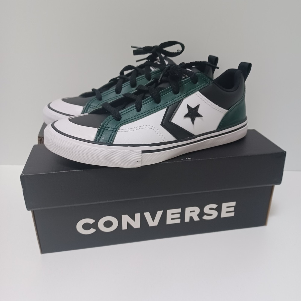 NEW NIB Converse Pro Blaze Ox Green Envy Black White Low Sneakers Kids US 4
